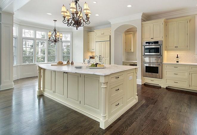 shiny laminate floors in a modern living room in Carlsbad CA