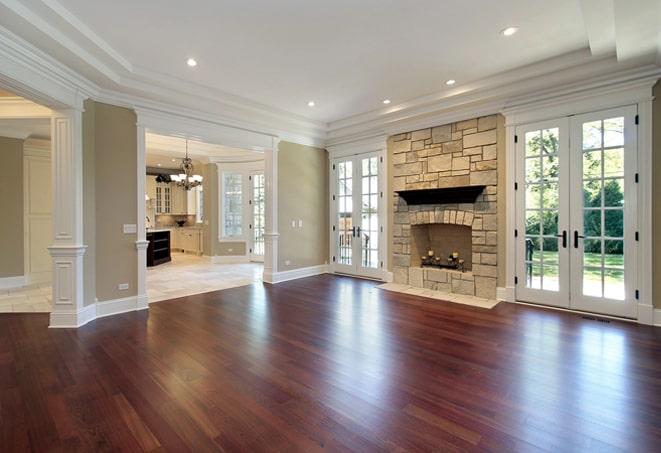 newly installed oak hardwood floors in a living room